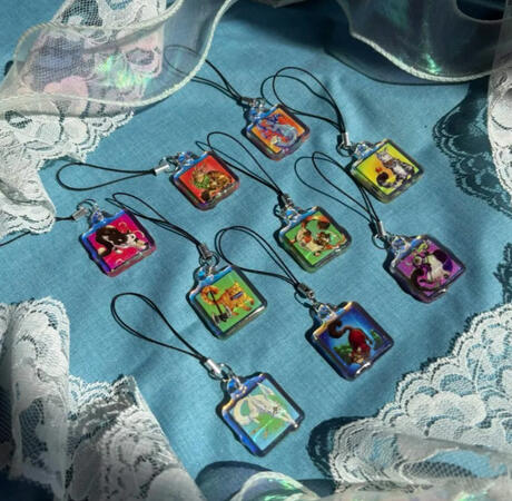 D&D Cat Rainbow Acrylic Charms