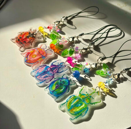 Handmade Beetle Shrinky Charms